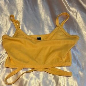 SHEIN Mustard Ribbed Tank Top